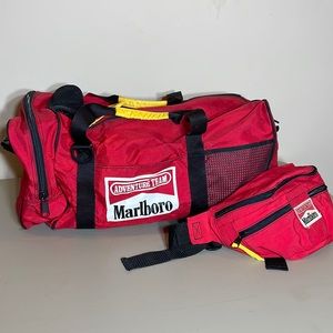Vintage Marlboro duffel bag and waist pack with canteen!